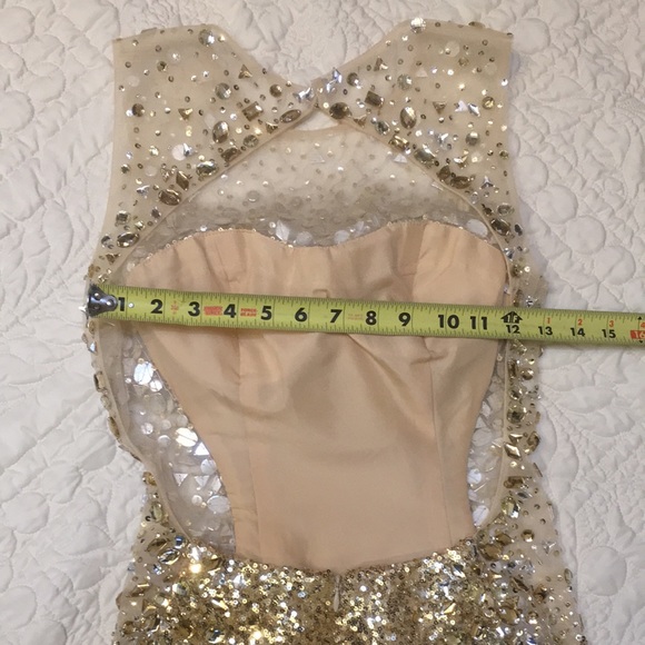 RIVA Designs Sleeveless Illusion Beaded Sequined Open Back Mermaid Prom Dress 2 - Picture 14 of 16